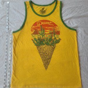 Solid Threads: Yellow "Desert Ice Cream Cone" Tank Top